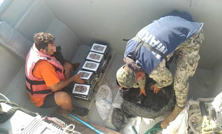 Marina intercepta importante cantidad de sustancia ilícita cerca de Akumal, Quintana Roo